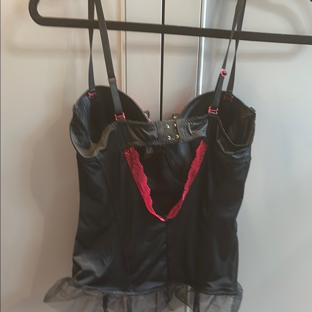 Sexy Black and Pink Lace Bustier sz L - Picture 4 of 6